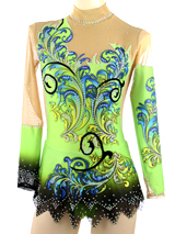 Neon green rhythmic gymnastics leotard for sale